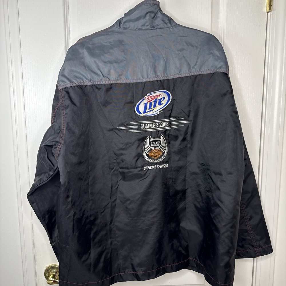 Harley-Davidson Miller Lite XL Windbreaker 105 Anniversary Jacket Full Zip